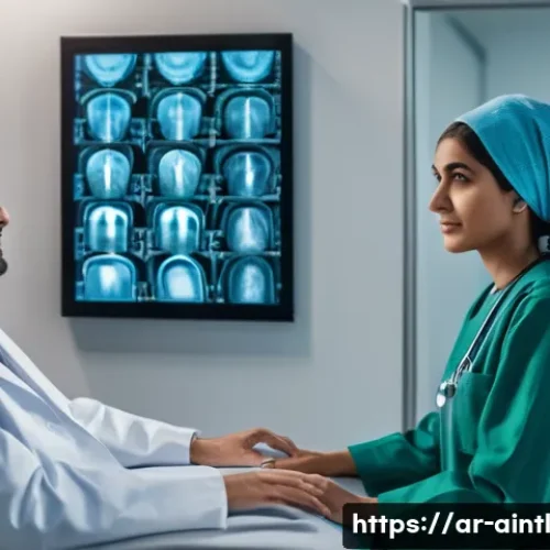 Home 24 AI 진단 시스템의 의료 접근성 개선 - **Prompt 1: AI-Powered Early Diagnosis in a Modern Arab Hospital**
"A wide-angle, brightly lit s...